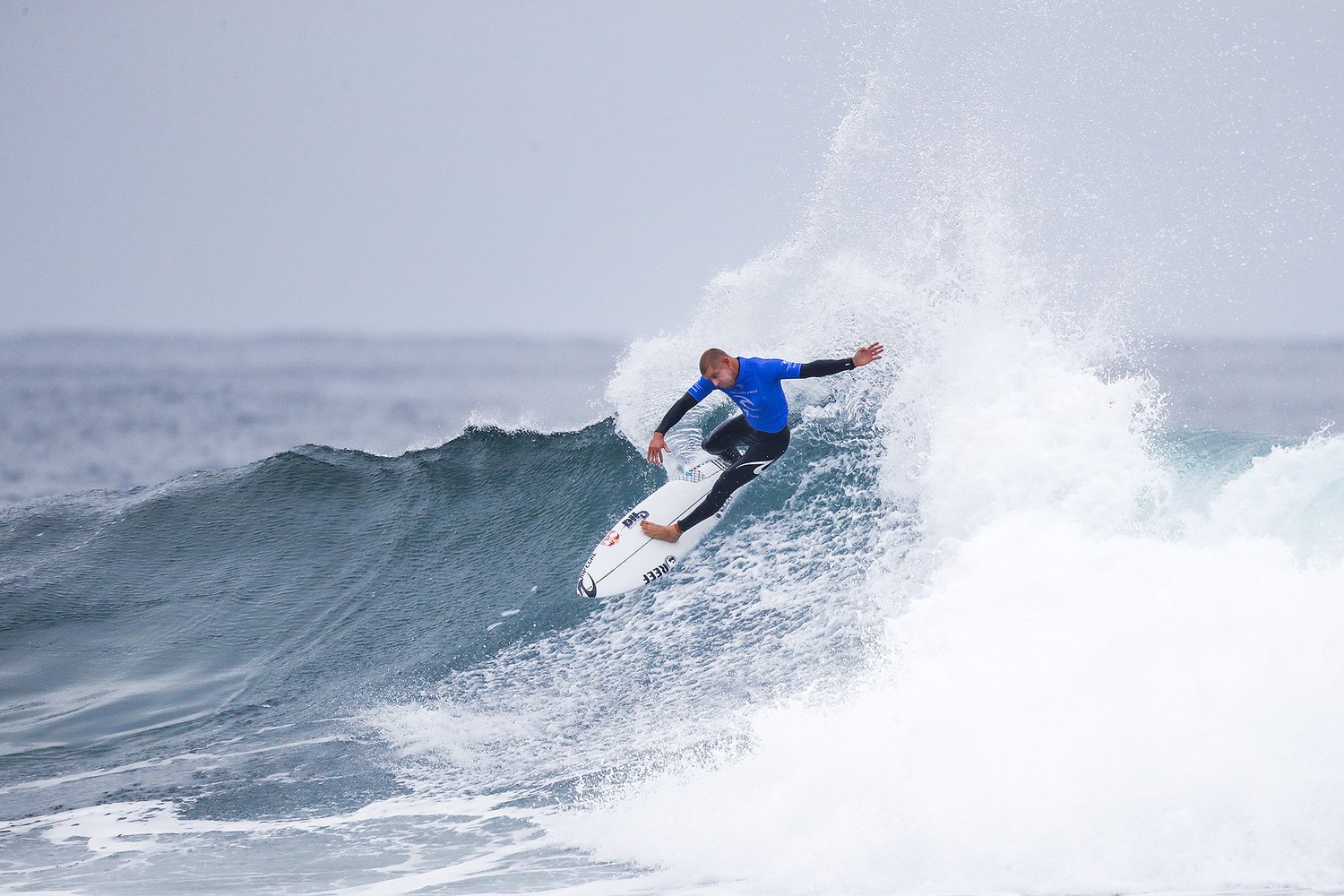 Mick Fanning of Australia placed second in Heat 1 of Round One at the Rip Curl Pro Bells Beach.